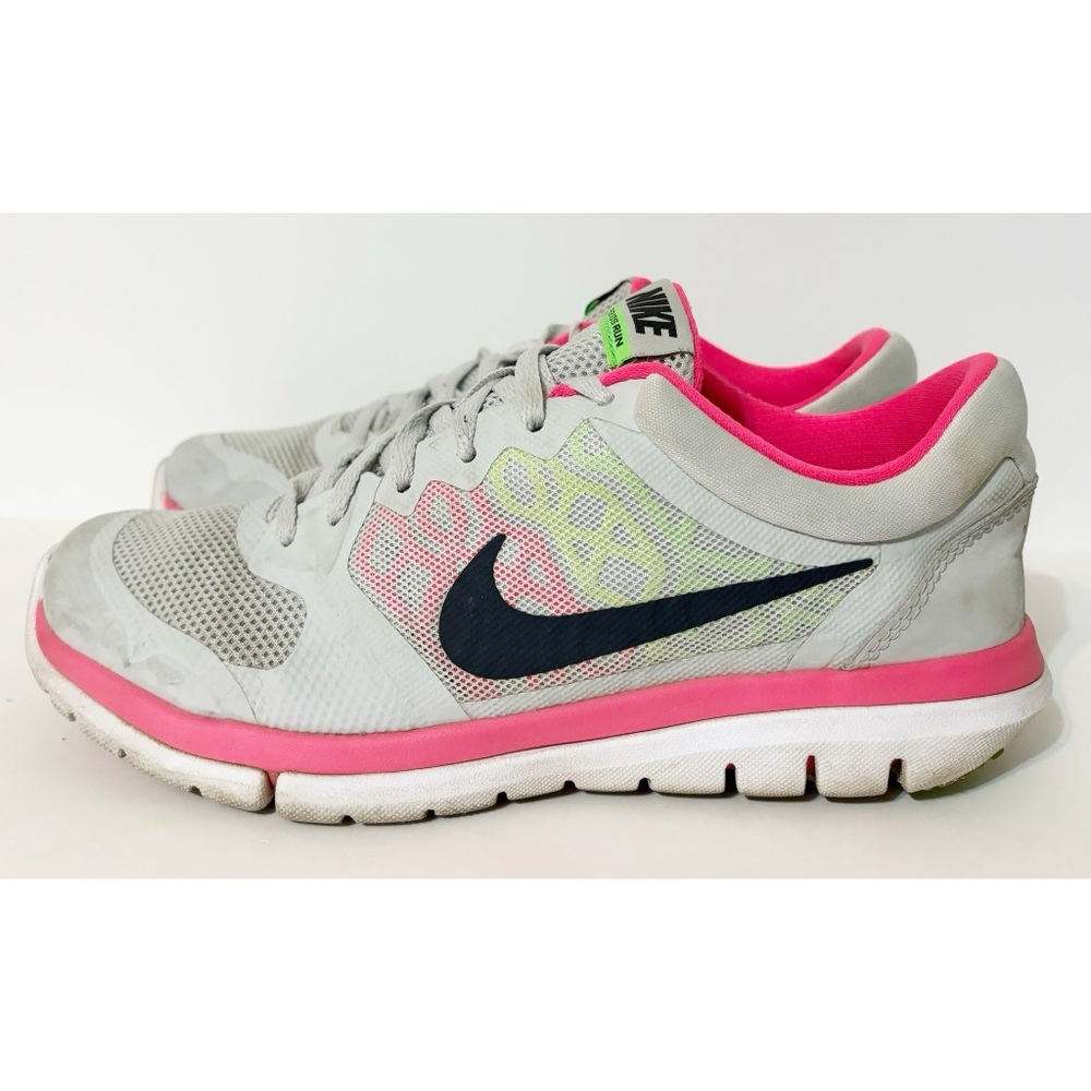 Nike "Flex 2015 Run Running Shoes, Grey & Pink Women's 7.5